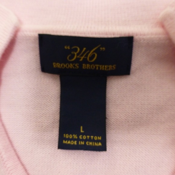 Brooks Brothers Sweater Top Womens Large Pink Short Sleeve Mock Neck Cotton - Picture 5 of 8